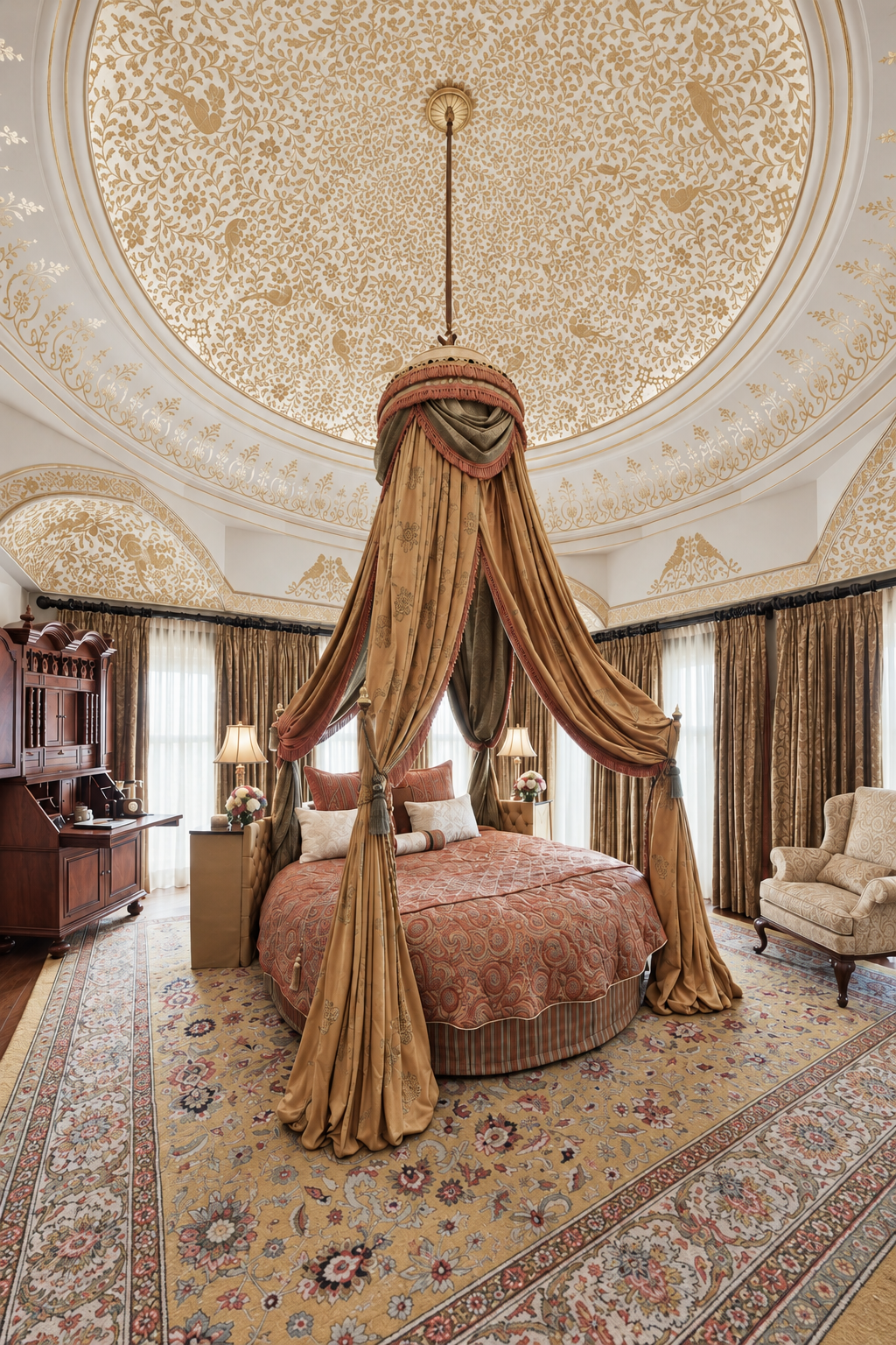 Heritage bedroom interiors at Rambagh Palace Jaipur