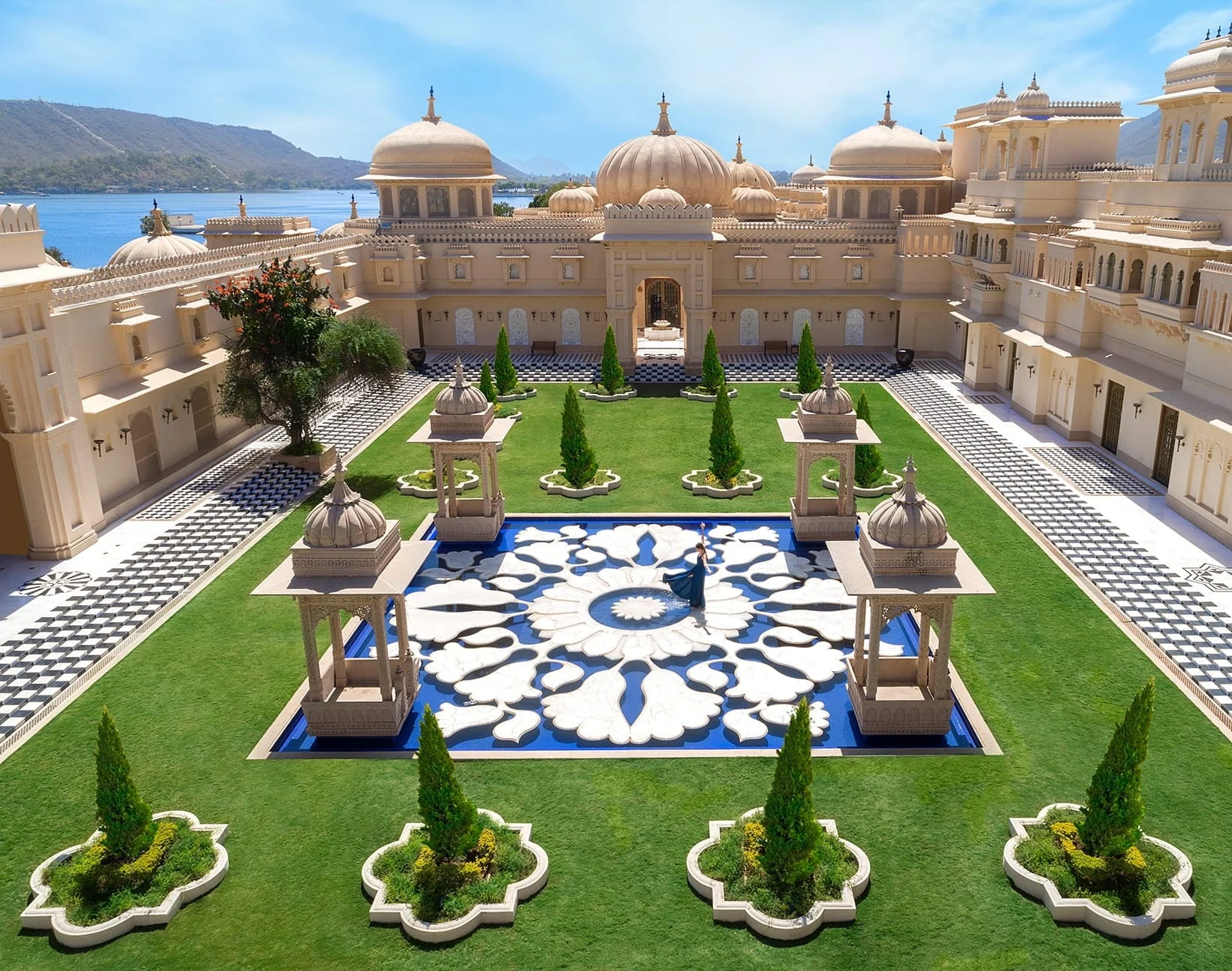 The Oberoi Udaivilas — daylight architecture and setting in Udaipur